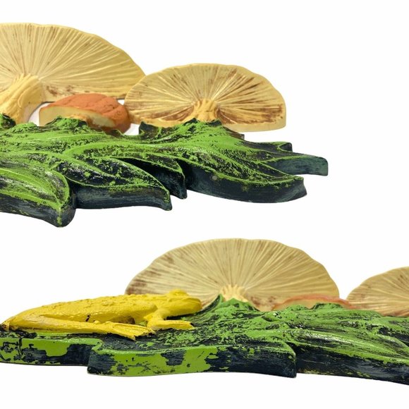 1970's Plastic MUSHROOM Toad Stools Frog 3D WALL ART Dart Ind. 15 x 11 - Picture 2 of 4